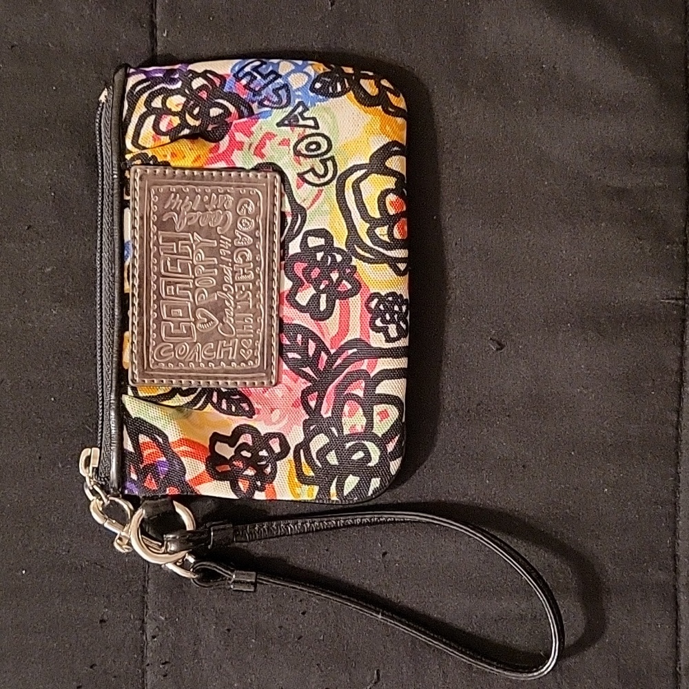 Coach Colorful Floral Print Wristlet